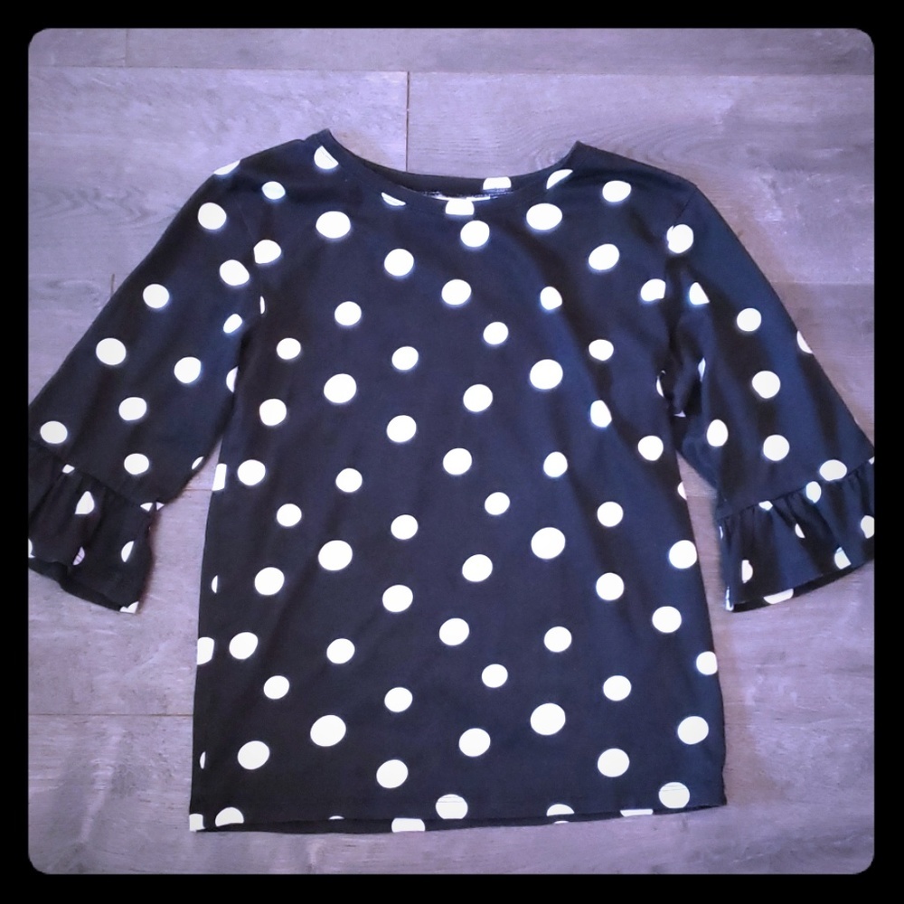 3 for $10 H&M girls Knit Polka Dot 3/4 Sleeve top size 8-10 years